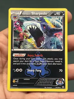 Pokemon TCG Team Aqua's Sharpedo 21/34 Holo Double Crisis 2015- NM - Image 1