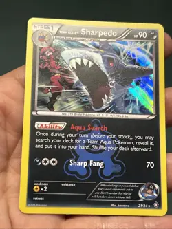 Pokemon TCG Team Aqua's Sharpedo 21/34 Holo Double Crisis 2015- NM - Image 2