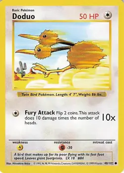 DODUO 48/102 - Pokemon TCG 1999 Shadowless Base Set - Vintage WOTC - lp - Image 1