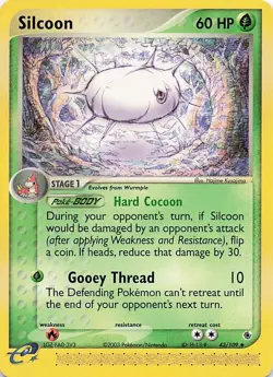 2003 Pokemon EX - Ruby & Sapphire Silcoon #43 NEVER PLAYED - Image 1