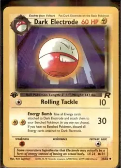 Pokemon Dark Electrode 34/82 1st Edition Team Rocket WOTC Vintage - Image 1