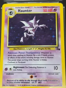 Vintage Pokemon Haunter 6/62 Holo Unlimited Rare Fossil Ace 8 - Image 2