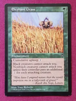 Magic The Gathering VISIONS ELEPHANT GRASS green card MTG - Image 1