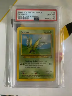 Scyther PSA 10 Pokemon Card. WOTC Black Star Promo #45. 2002 GEM MINT - Image 1
