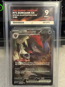 Pokemon TCG Journey Together - N's Zoroark EX 185/159 SIR Graded Card Ace 9 Mint - Image 1