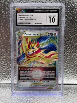 Zamazenta VSTAR 099/159 Crown Zenith Double Rare Pokemon Card CGC 10 - Image 1