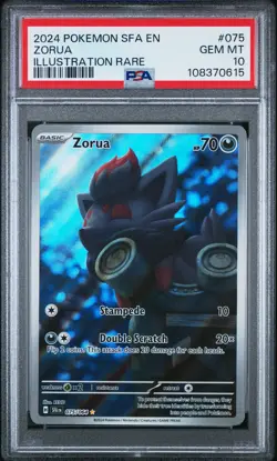 2024 POKEMON SFA EN-SHROUDED FABLE ILLUSTRATION RARE #075 ZORUA PSA 10 - Image 1