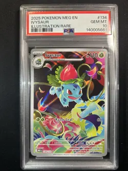 Pokemon TCG Ivysaur Illustration Rare Mega Evolution 134/132 PSA 10 Gem Mint - Image 1
