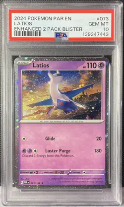 Pokemon Latios Enhanced 2 Pk. Blister Cosmos Holo Rare #073 PSA 10 Gem Mint - Image 1