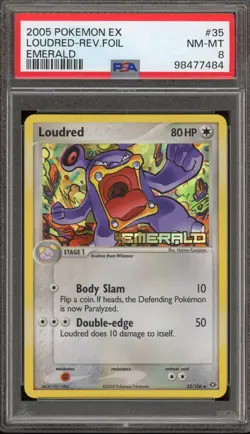 Pokemon Loudred EX Emerald Reverse Holo #35 PSA 8 - Image 1