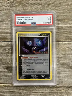 Graded PSA 5 2005 Pokemon Ex Sableye-Rev.Foil Deoxys #23 - Image 1