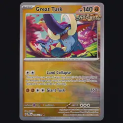 Great Tusk 055/131 Prismatic Evolutions Poke Ball Pokemon TCG NM - Image 1