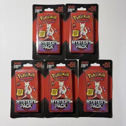Lot Of 5 NEW SEALED 2025 Pokemon Mystery Pack Mewtwo Possible Vintage Chase Pack - Image 1
