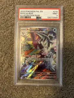 2023 POKEMON PAL EN-PALDEA EVOLVED ILLUSTRATION RARE #210 BAXCALIBUR PSA 9 - Image 1
