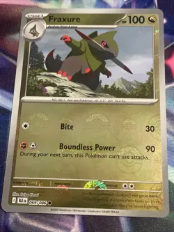 Pokemon TCG Fraxure 069/086 Poke Ball Holo Black Bolt English NM/M - Image 1
