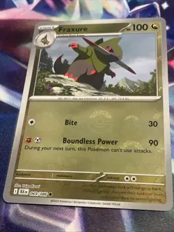 Pokemon TCG Fraxure 069/086 Poke Ball Holo Black Bolt English NM/M - Image 2
