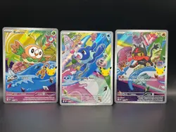 Rowlet Litten Popplio 30th Promo Set 43 44 45 Pokemon TCG First Partner - Image 1