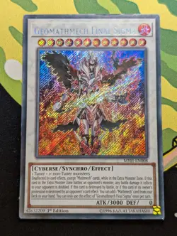 YuGiOh Geomathmech Final Sigma Secret Rare 1st Edition MYFI-EN008 Moderate Play - Image 1