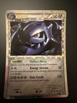 Pokemon TCG Steelix Prime Unleashed Holo Card 87/95 Rare - Image 1