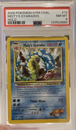 2000 Pokemon Misty's Gyarados Holo Rare Gym Challenge #13 PSA 8 NM-MT - Image 1