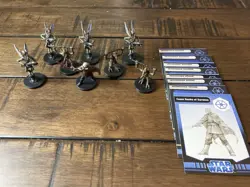 Star Wars Miniatures Clone Strike Geonosian Lot of 8 W/ Cards - Count Dooku - Image 1