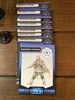 Star Wars Miniatures Clone Strike Geonosian Lot of 8 W/ Cards - Count Dooku - Image 4