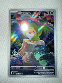 Pokemon TCG Sewaddle 087/086 White Flare Illustration Rare Card English - Image 1