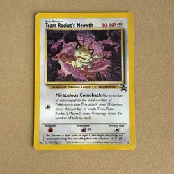 Team Rocket's Meowth No.18 WOTC Black Star Promo Pokemon Card NM - Image 1