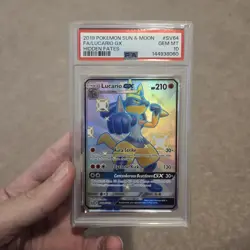 Pokemon Card - Lucario GX Hidden Fates Full Art Gem Mint SV64/SV94 - PSA 10 - Image 1