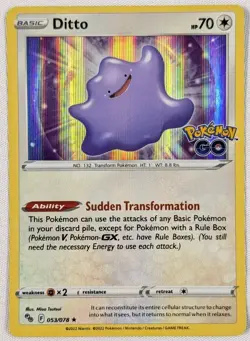 Ditto Holofoil Holo Rare Pokemon GO 053/078 - Image 1