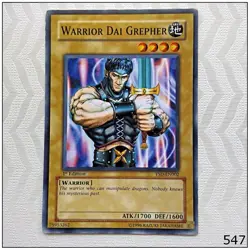 Warrior Dai Grepher - YSD-EN002 - Common 1st Edition Yugioh - Image 1