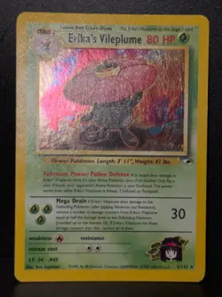 Erika's Vileplume 5/132 WOTC Gym Heroes Rare Unlimited Holo Pokemon Card LP - Image 2