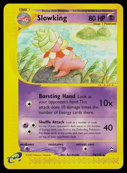 Pokemon Card Aquapolis Slowking 34/147 Rare - Image 1