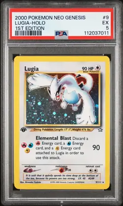 2000 Pokemon Neo Genesis Lugia 1st Edition Holo Rare 9/111 - PSA 5 - Image 1