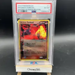 Team Magma's Torkoal 12/95 Team Magma vs Team Aqua Reverse Holo Pokemon PSA 6 - Image 1
