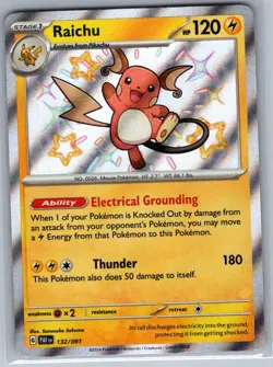Raichu 132/091 SV: Paldean Fates - Pokemon Card - NM - Image 1