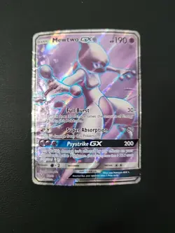 Mewtwo GX (Full Art) - 72/73 - Shining Legends Pokemon Card - DMG - Image 1