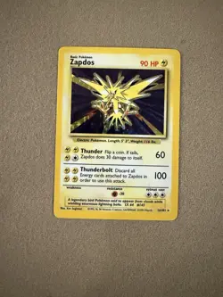 Zapdos Base Set Holo Rare 16/102 Wizards of the Coast 90 HP Pokemon Card - Image 1
