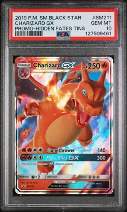 Pokemon Card Charizard Gx Sm211/68 Hidden Fates Tins PSA 10 Sm Black Star Promo - Image 1
