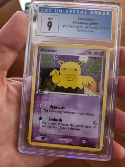 (POP 18) CGC 9 MINT Pokemon Card Drowzee 32/112 Fire Red Leaf Green Reverse Holo - Image 1