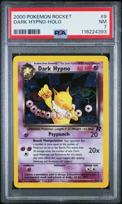 2000 POKEMON ROCKET #9 DARK HYPNO-HOLO PSA 7 - Image 1