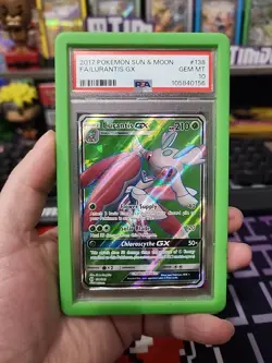 PSA 10 2017 POKEMON SUN & MOON #138 FULL ART/LURANTIS GX + BUMPER BOY - Image 1
