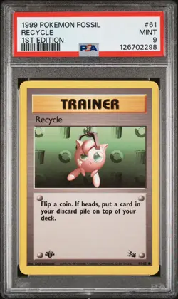 1999 POKEMON FOSSIL 1ST ED #61 RECYCLE PSA 9 - Image 1