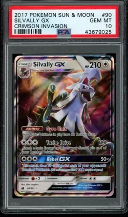 2017 Pokemon Sun Moon FA Crimson Invasion Silvally GX Foil #90 PSA 10 Low Pop - Image 1