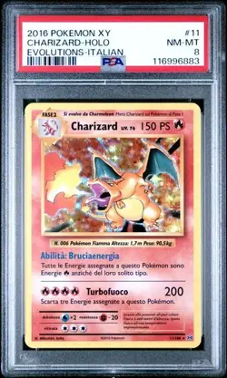 Pokemon PSA 8 Charizard Liv.76 #11 Holo XY Evoluzioni 2016 Italiano - Image 2