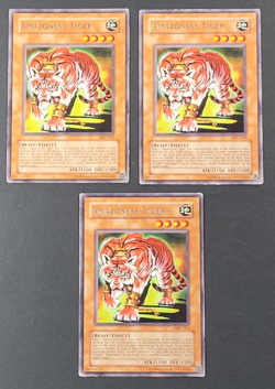 Yugioh TCG - 3x Amazoness Tiger - MFC-063 - LP - Unlimited Edition - Rare - Image 1
