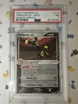 Pokemon Card PSA 7 Umbreon ex UNSEEN FORCES HOLO 112/115 - Image 1