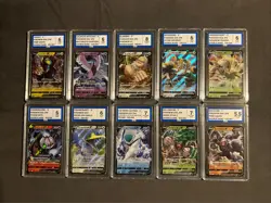 Pokemon TCG Graded Bundle Of V Cards Lot Of 10 Slabs AEY Grading - Image 1