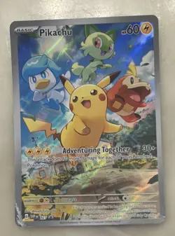 Pokemon Pikachu 027 Holo Black Star Promo Card 2023 Paldea Evolved TCG - Image 1