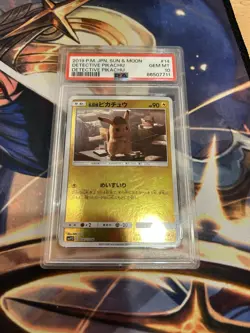 2019 Pokemon JPN Sun & Moon Detective Pikachu Card #14 PSA 10 - Image 3